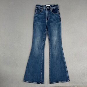 Abercrombie & Fitch Jeans Women 00 Short Blue Flare High Rise Stretch Denim
